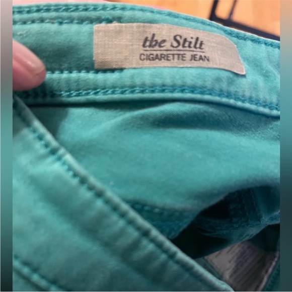 AG Women's Teal Cigarette Jeans - Picture 3 of 5